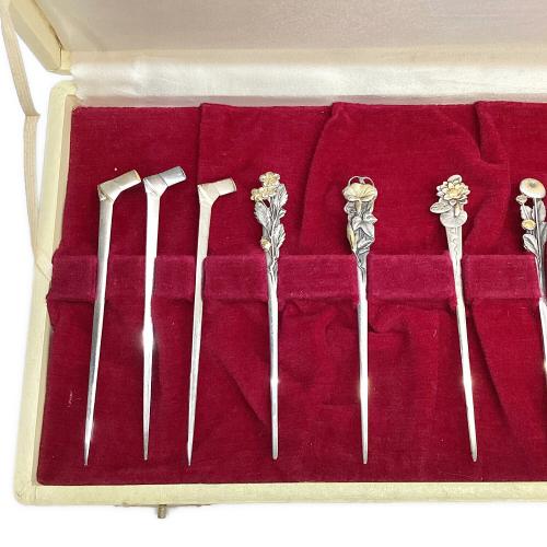 楊枝 花・結び文モチーフ SILVER950 ニッケルシルバー