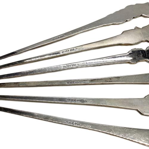 楊枝 花・結び文モチーフ SILVER950 ニッケルシルバー