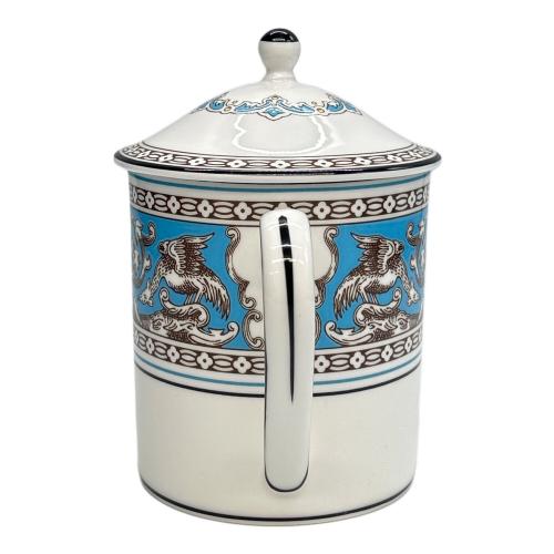 Wedgwood (ウェッジウッド) 蓋付マグカップ フロレンティーン・ターコイズ USED