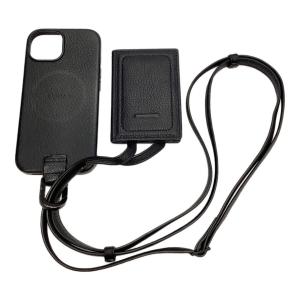 レザーストラップ iPhone14ケースセット ブラック