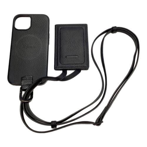 レザーストラップ iPhone14ケースセット ブラック