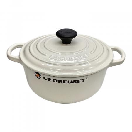 【新品】LE CREUSET　シグニチャーココット ロンド ホワイト　24cm シグニチャー・ココット・ロンド 20㎝ ホワイト｜トレファクONLINE