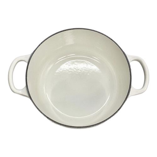 【美品】LE CREUSET　シグニチャーココット ロンド ホワイト　20cm シグニチャー・ココット・ロンド 20㎝ ホワイト｜トレファクONLINE