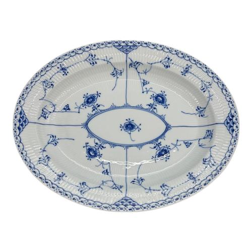 ROYAL COPENHAGEN (ロイヤル・コペンハーゲン) オーバルプレート 約36cm ブルーフルーテッド・ハーフレース USED