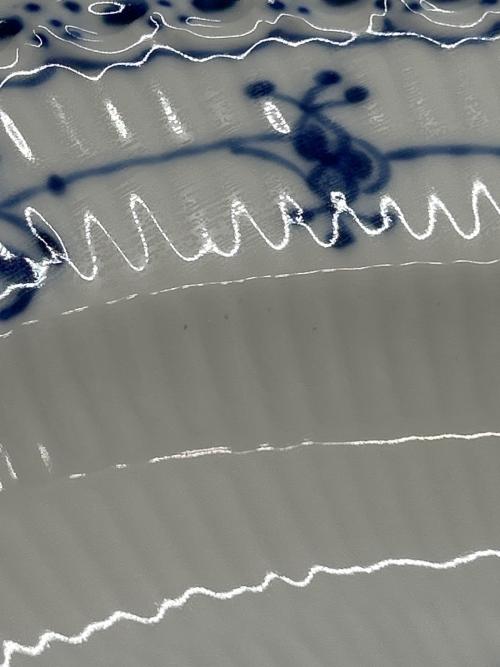 ROYAL COPENHAGEN (ロイヤル・コペンハーゲン) オーバルプレート 約36cm ブルーフルーテッド・ハーフレース USED