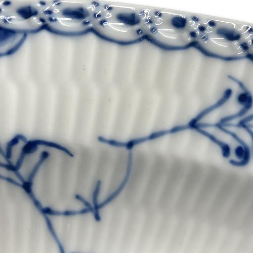 ROYAL COPENHAGEN (ロイヤル・コペンハーゲン) オーバルプレート 約36cm ブルーフルーテッド・ハーフレース USED