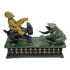 鋳造 貯金箱 iron coin bank MAN FROG GOAT MECHANICAL BANK