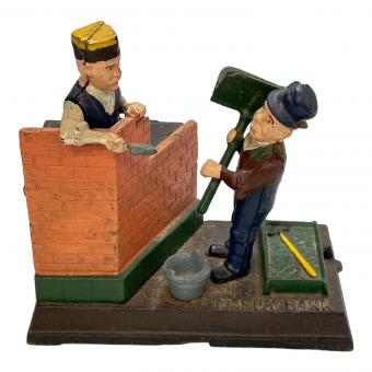 鋳造 貯金箱 iron coin bank MASON BANK レンガ職人