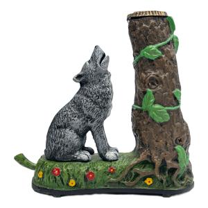 鋳造 貯金箱 iron coin bank wolf and squirrel オオカミとリス