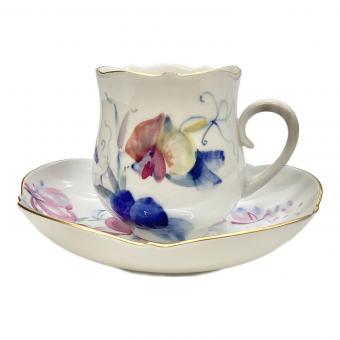 カップ&ソーサー 現代花（青い花模様）