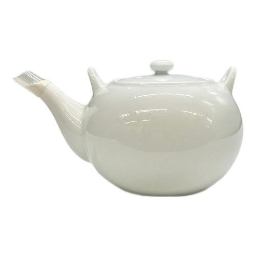 有田焼 蓋付茶器 白磁彫文 井上萬二作