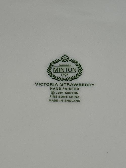 MINTON (ミントン) B&Bプレート グリーン＆ピンク ヴィクトリアストロベリー USED