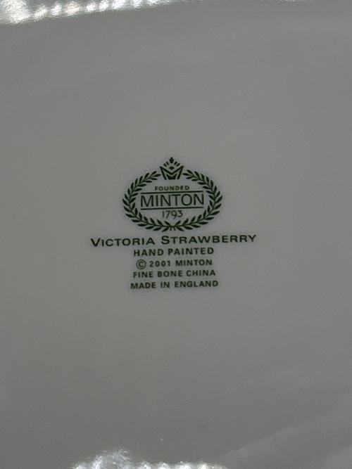 MINTON (ミントン) B&Bプレート グリーン＆ピンク ヴィクトリアストロベリー USED