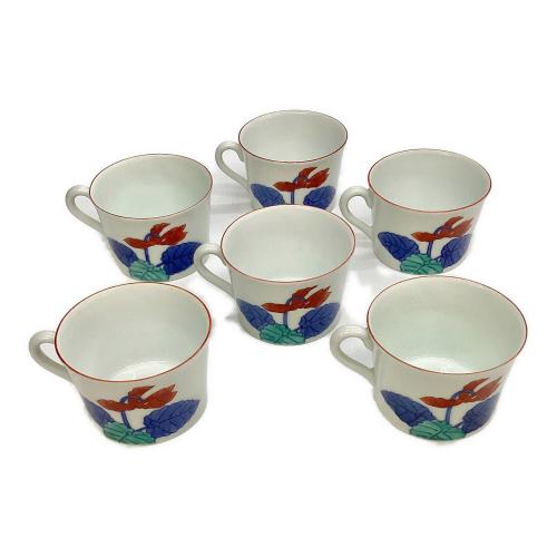 カップ&ソーサー 色鍋島 錦花絵紅茶碗 6P 今泉今右衛門作