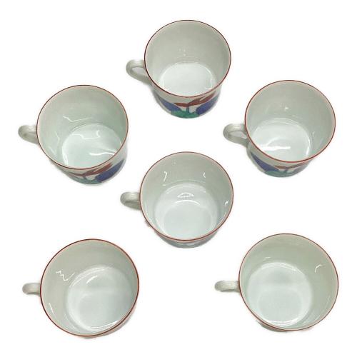 カップ&ソーサー 色鍋島 錦花絵紅茶碗 6P 今泉今右衛門作
