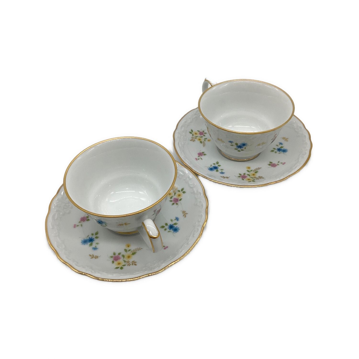 Noritake (ノリタケ) ティーカップ&ソーサー 昭和レトロ 散らし花 6客