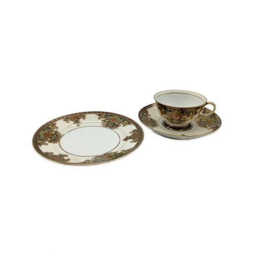 オールド Noritake カップ&ソーサー/ケーキプレート 日本製 1906～1925年頃 Noritake-マルキ印 英国輸出用  ブルー