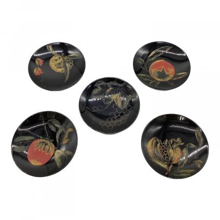 村上堆朱 彫漆銘々皿 菓子皿 5Pセット 漆器｜トレファクONLINE