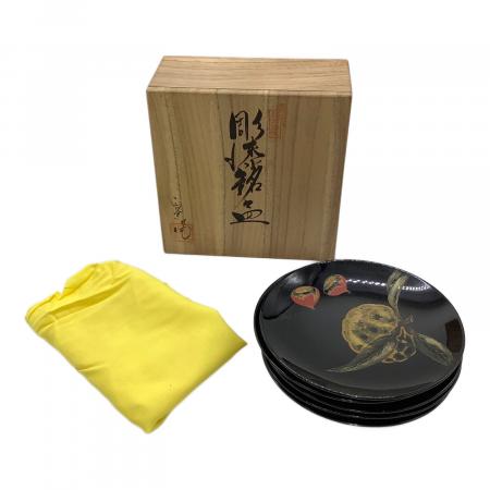 村上堆朱 彫漆銘々皿 菓子皿 5Pセット 漆器｜トレファクONLINE