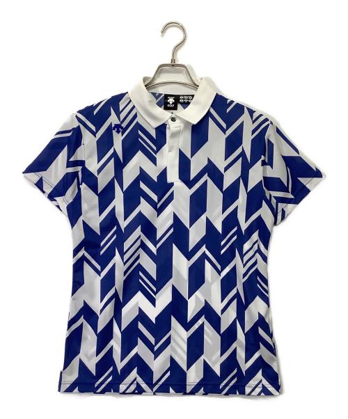 DESCENTE GOLF (デサントゴルフ) ゴルフウェア(トップス) ブルー×ホワイト サイズ:US：M