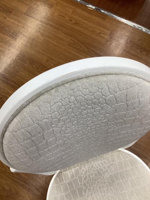 秋田木工 (アキタモッコウ) ダイニングチェアー ホワイト 座面クロコ柄 No.701