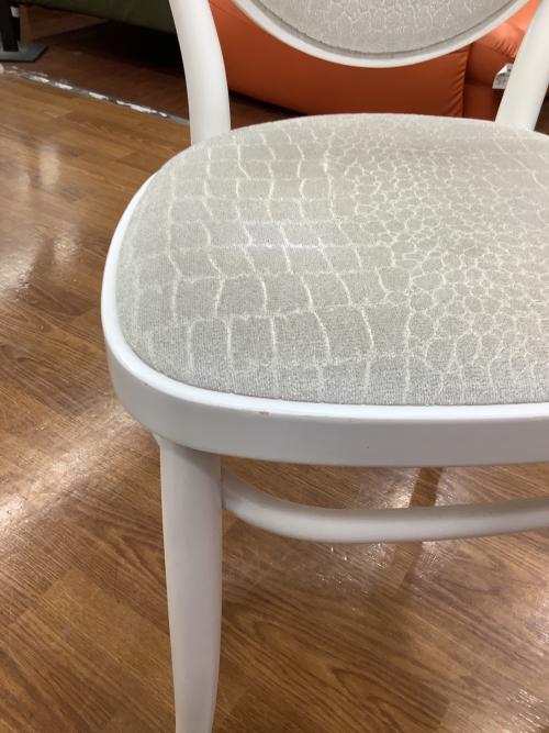 秋田木工 (アキタモッコウ) ダイニングチェアー ホワイト 座面クロコ柄 No.701