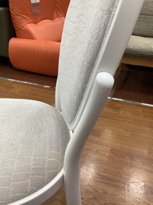 秋田木工 (アキタモッコウ) ダイニングチェアー ホワイト 座面クロコ柄 No.701