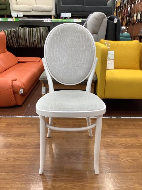 秋田木工 (アキタモッコウ) ダイニングチェアー ホワイト 座面クロコ柄 No.701