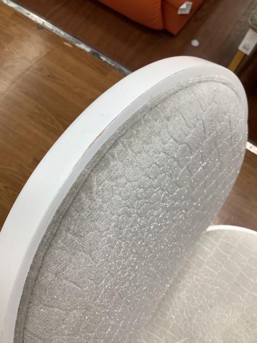 秋田木工 (アキタモッコウ) ダイニングチェアー ホワイト 座面クロコ柄 No.701