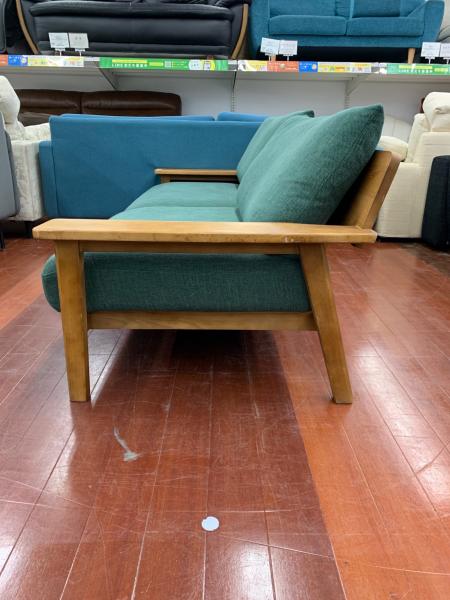 UNICO KIRP 3人掛ソファー ナチュラル×グリーン オットマン付