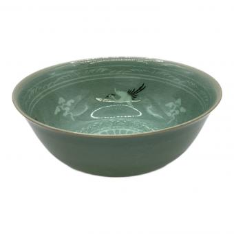 高麗青磁 壽安 雲鶴文茶碗　