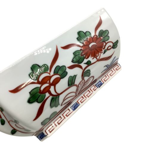 源右衛門窯 (ゲンエモンガマ) 角鉢 花鳥柄 赤絵