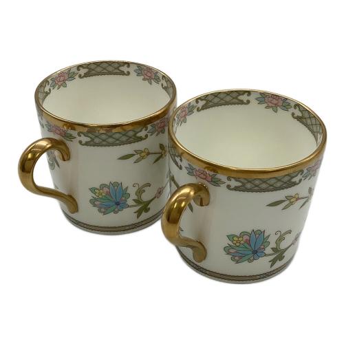 ノリタケヨシノ カップ&ソーサー グリーン 花柄 2Pセット