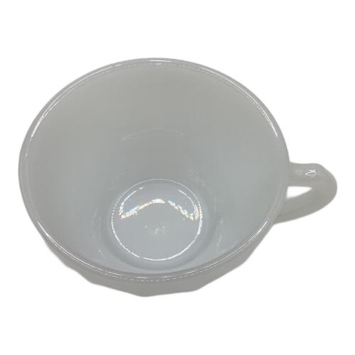 Fire King (ファイヤーキング) カップ&ソーサー ホワイト ミルクガラス USED 1