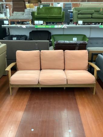 DOORS LIVING PRODUCTS (ドールズリビングプロダクト) 3人掛けソファー ナチュラル×オレンジ オーク無垢材 Bothy sofa 3P