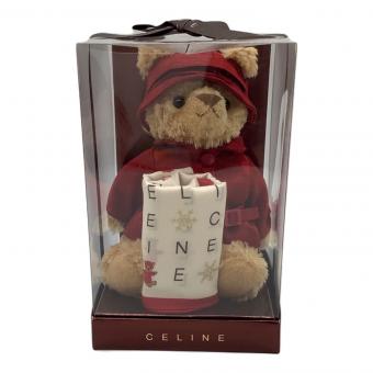 CELINE (セリーヌ) テディベア＆ハンカチセット レッド×アイボリー