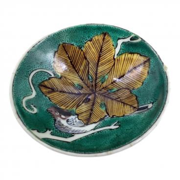 九谷焼 (クタニヤキ) 今九谷騎牛飾り皿 中村元風作 本体のみ