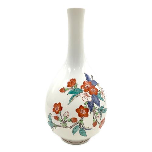 花瓶 十四代酒井田柿右衛門 濁手 つつじ文 箱なし