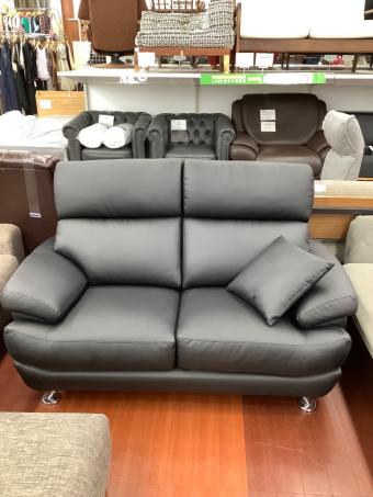 ニトリ 2人掛けソファー ブラック 233 合皮