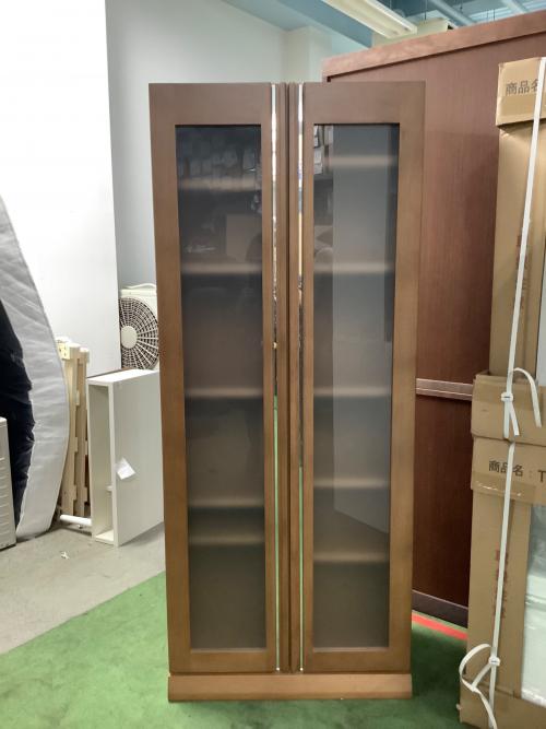 本棚 ブラウン ハイタイプ 2枚扉