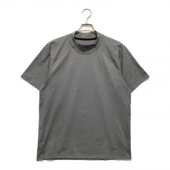 and per se (アンパシィ) ゴルフウェア(トップス) メンズ SIZE L ライトグレー 半袖モックネック 無地 AXS9505F