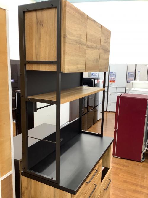 ニトリ 3枚扉レンジボード ライトブラウン 27