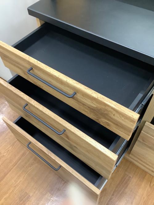 ニトリ 3枚扉レンジボード ライトブラウン 27