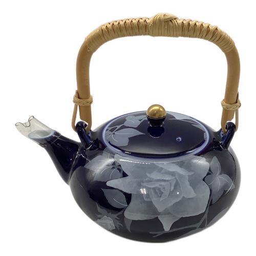 香蘭社 (コウランシャ) 和食器 ルリ白バラ 急須1・湯呑み5セット