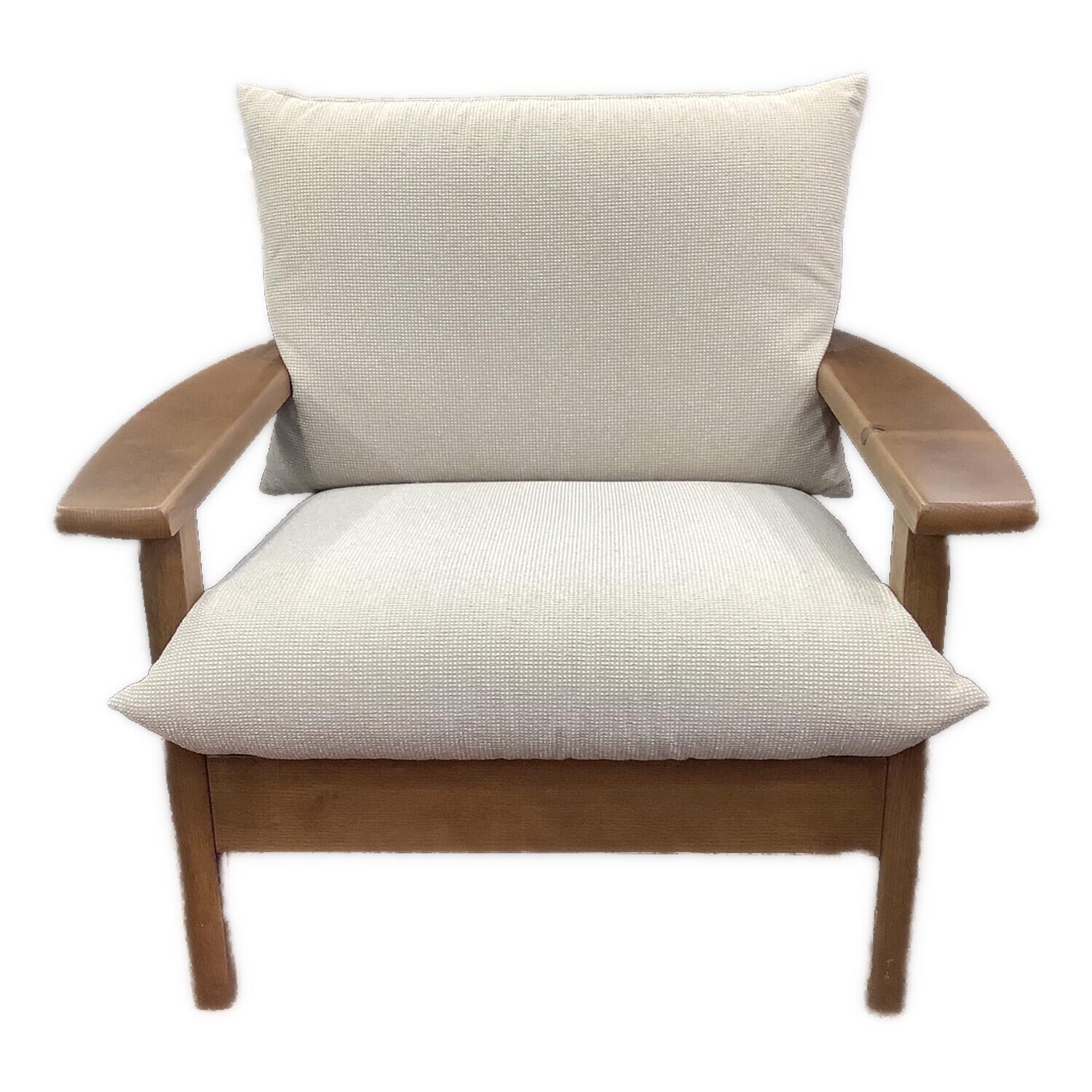 飛騨産業 (ヒダサンギョウ) 1人掛けソファー ホワイト×ブラウン