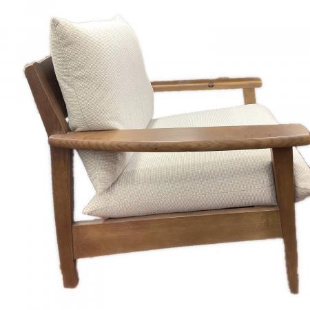 飛騨産業 (ヒダサンギョウ) 1人掛けソファー ホワイト×ブラウン