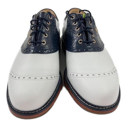FOOT-JOY (フットジョイ) ゴルフシューズ メンズ SIZE 26cm ホワイト×ネイビー 限定品ドライジョイズ プレミア FJ レッドクレイ スパイク TWO TONE 54530