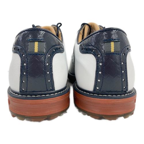 FOOT-JOY (フットジョイ) ゴルフシューズ メンズ SIZE 26cm ホワイト×ネイビー 限定品ドライジョイズ プレミア FJ レッドクレイ スパイク TWO TONE 54530