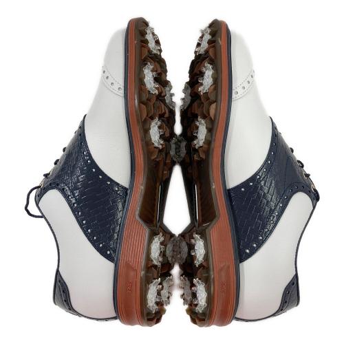 FOOT-JOY (フットジョイ) ゴルフシューズ メンズ SIZE 26cm ホワイト×ネイビー 限定品ドライジョイズ プレミア FJ レッドクレイ スパイク TWO TONE 54530