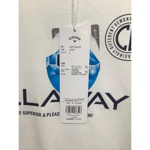 Callaway (キャロウェイ) ゴルフウェア(トップス) メンズ SIZE L ホワイト 半袖モックネック 無地 C25134105